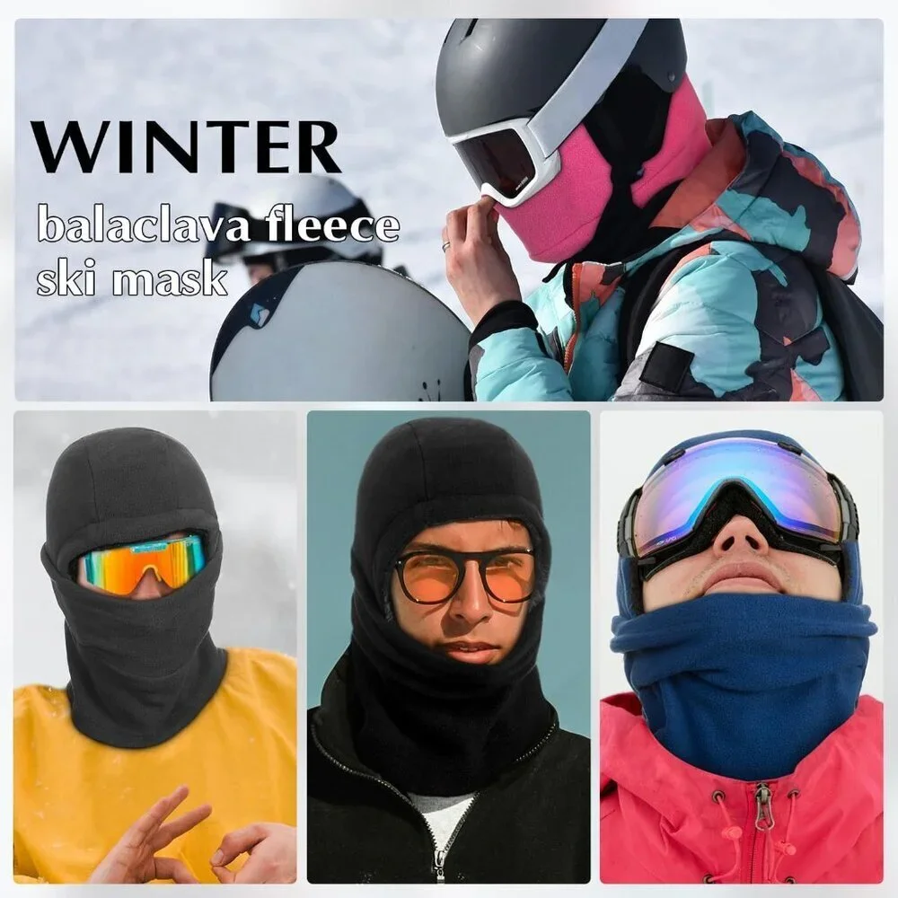 Winter Ski Mask for Women Men Sherpa Fleece Balaclava Neck Warmer